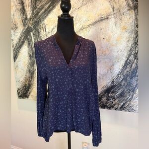 Floral Navy Blue Women's Top